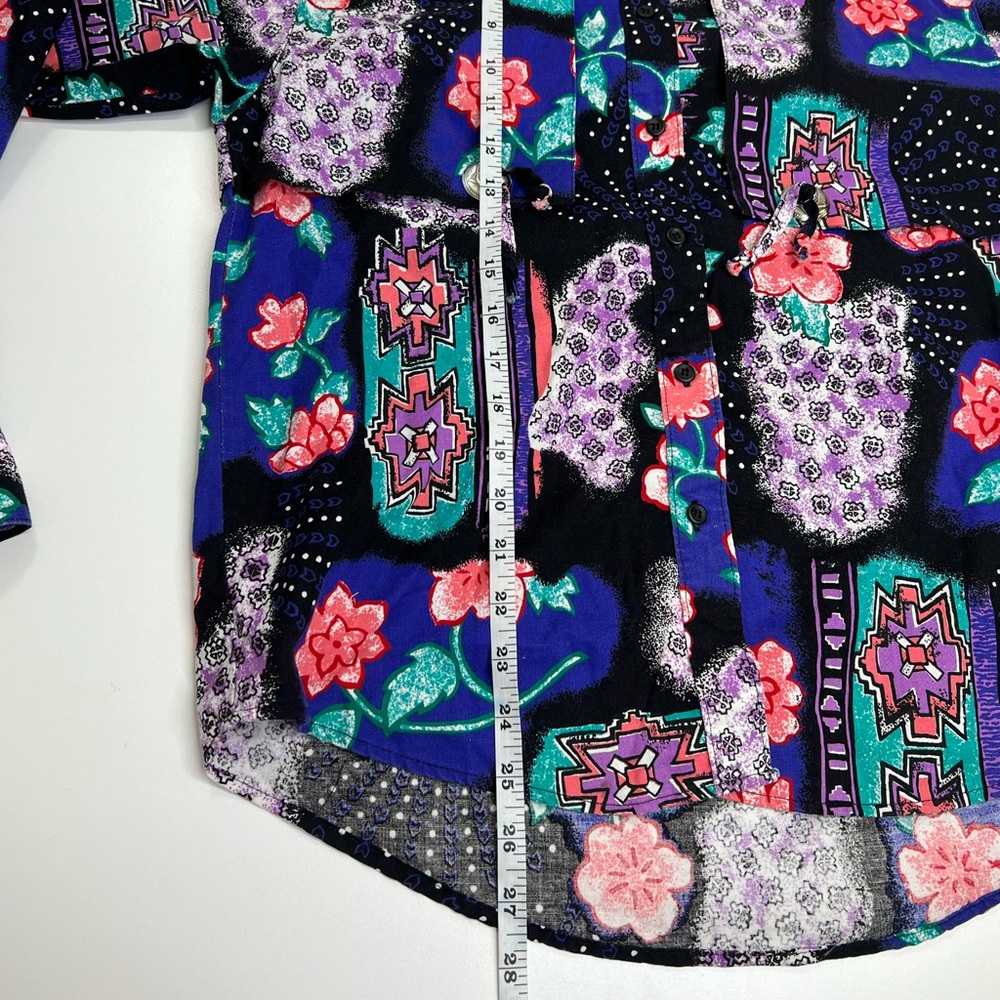 Vintage Frontier Series Western Shirt With Conch Detail Bright Colorful - Picture 6 of 8